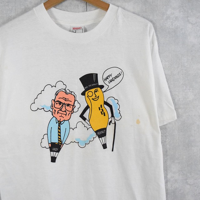 90's Mr.Peanut USA製 キャラクタープリントTシャツ L