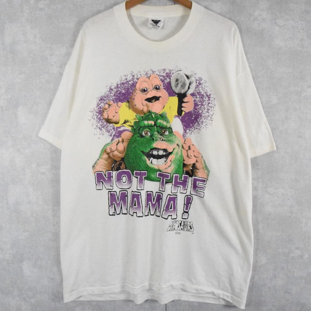 90's Disney DINOSAURS USA製 キャラクター 発泡プリントTシャツ XL