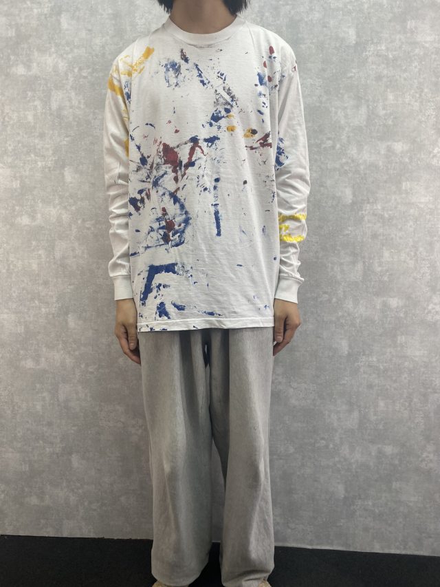 90's FRUIT OF THE LOOM USA製 ペンキペイントロンT XL