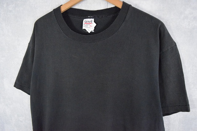 90's anvil USA製 無地Tシャツ BLACK XL [107853]