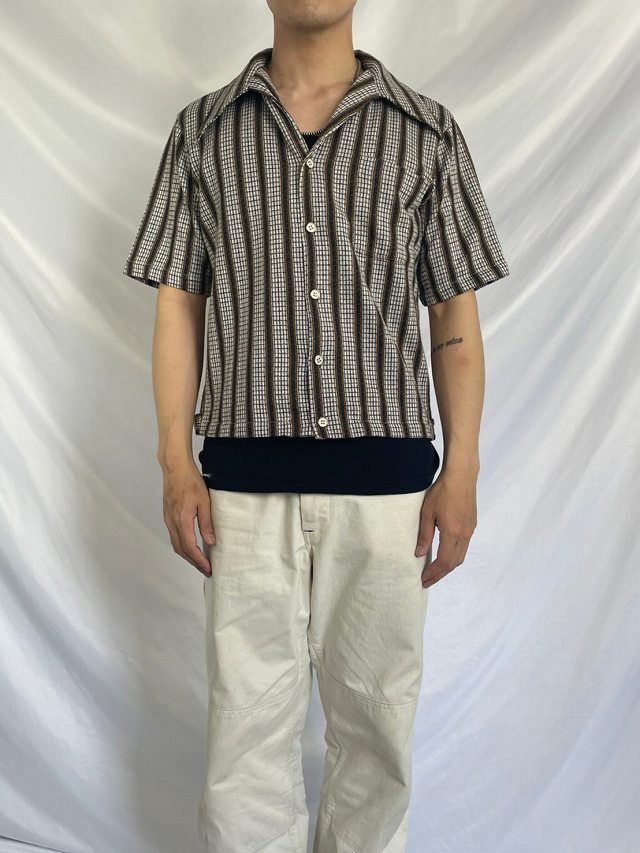 70s JANTZEN USA製 オープンカラーシャツ チェック 半袖 | gulatilaw.com
