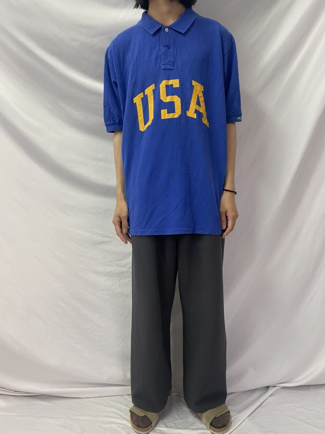 90年代 90s ポロ ラルフローレン 半袖 青 アメリカ製 | ビンテージ古着