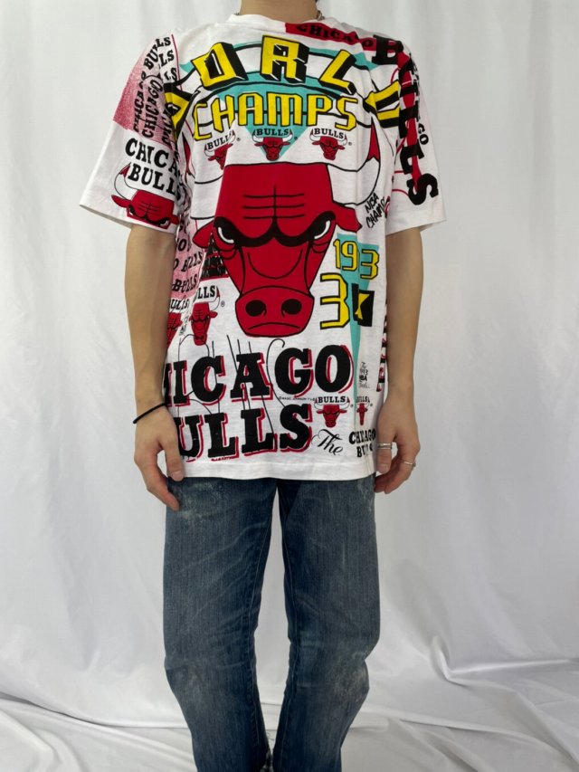 最新最全の 90s NBA バスケ シカゴブルズ マルチプリント Tシャツ