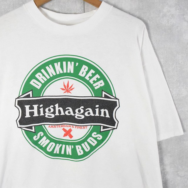 90年代 90s ハイネケン 大麻 マリファナ ドラッグ 半袖 白 ホワイト