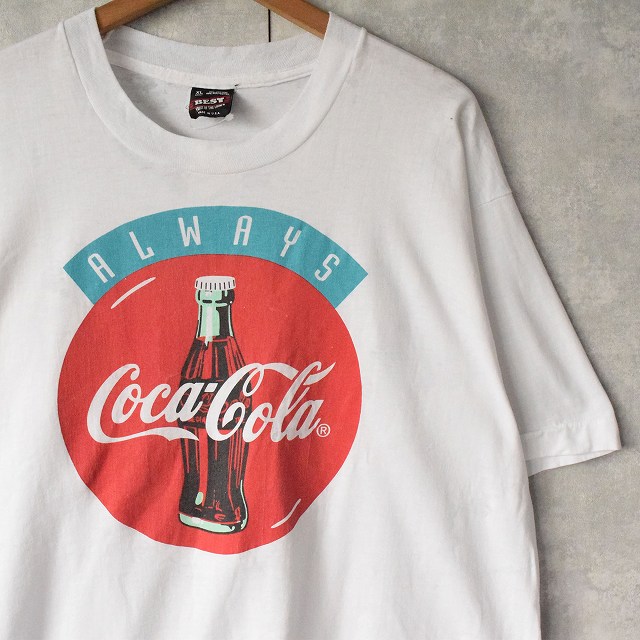 80年代 80s 90年代 90s コカ・コーラ アメリカ製 白 ホワイト 半袖 ビンテージ古着屋Feeet 通販 名古屋 大須 メンズ