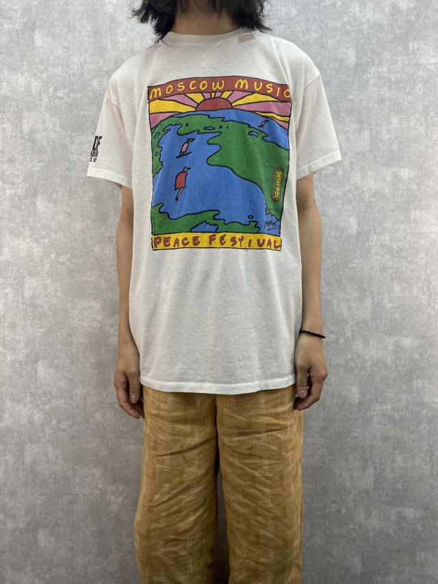 's Peter Max USA製 "PEACE FESTIVAL" アートプリントTシャツ ONE SIZE