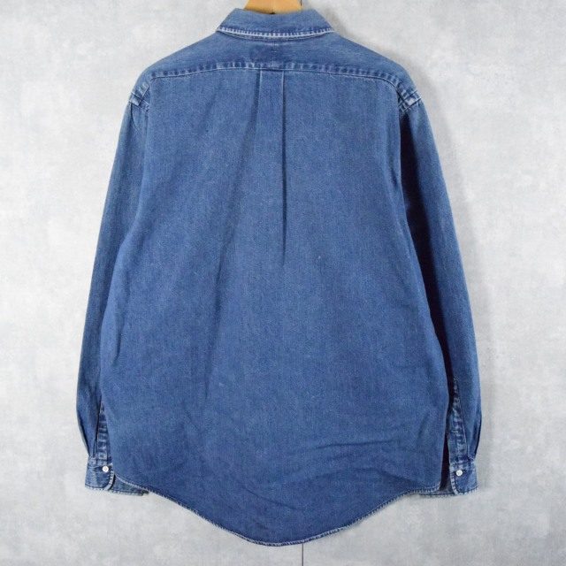 90's POLO COUNTRY Ralph Lauren ボタンダウンデニムシャツ XL [109505]