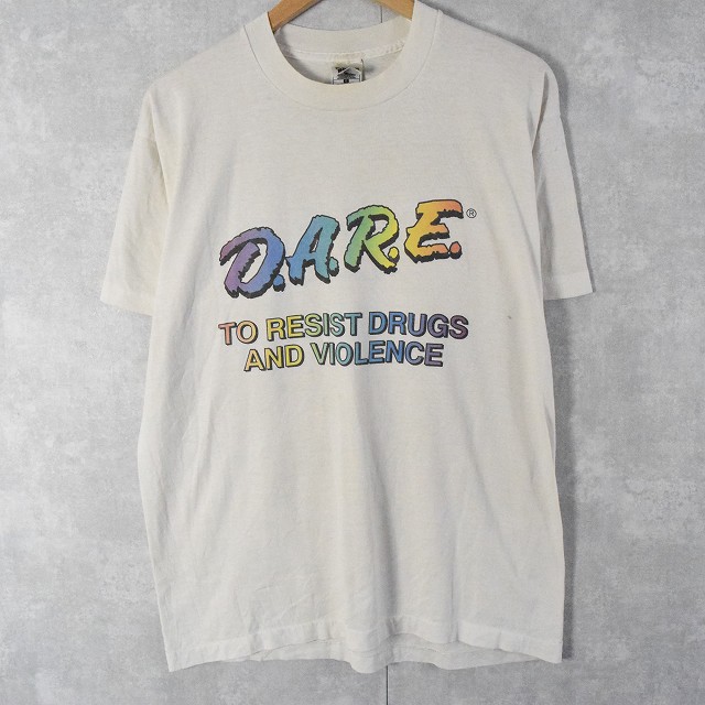 90年代 ヘインズ Hanes D.A.R.E. 薬物乱用予防教育 プリントTシャツ メンズM ヴィンテージ /eaa351242