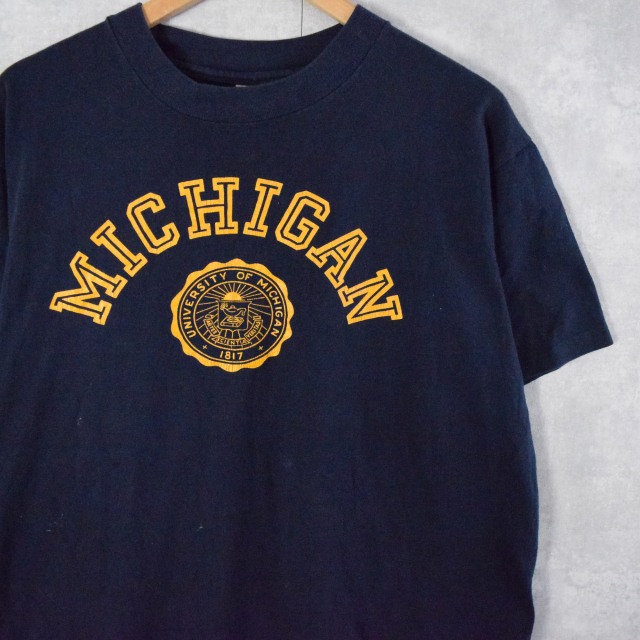 80s USA製 チャンピオン プリント Tシャツ XL ビンテージ ロゴ 紺