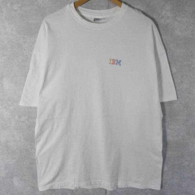 90's IBM USA製 IT企業ロゴプリントTシャツ XL [109567]
