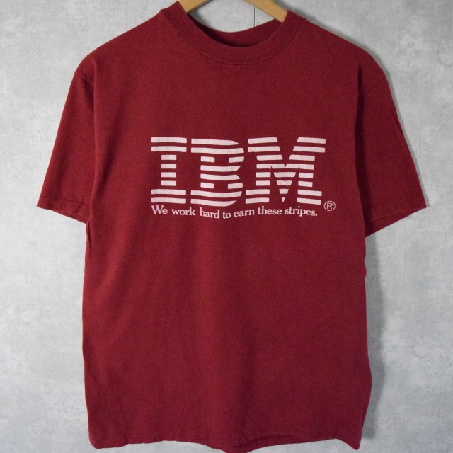 90's IBM USA製 IT企業ロゴプリントTシャツ L [109584]