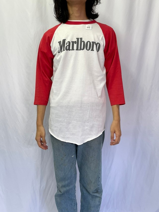 80's Marlboro タバコ企業 ロゴプリント ラグランTシャツ XL