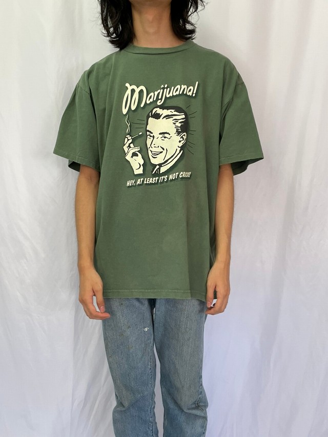 90年代 アメリカンサンダー マリファナ ガンジャプリントTシャツ メンズL ヴィンテージ /evb000723