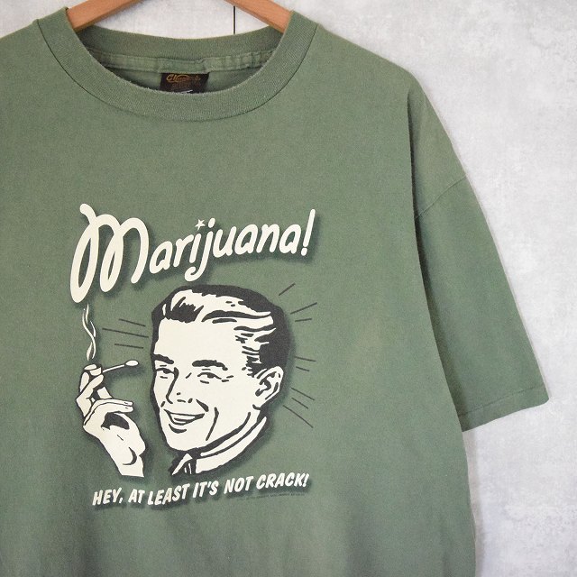90年代 90s アメリカ製 大麻 マリファナ 半袖 緑 グリーン