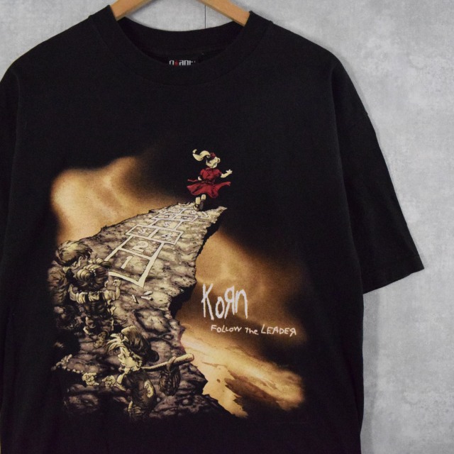 's Korn "FOLLOW the LEADER" メタルバンドTシャツ L
