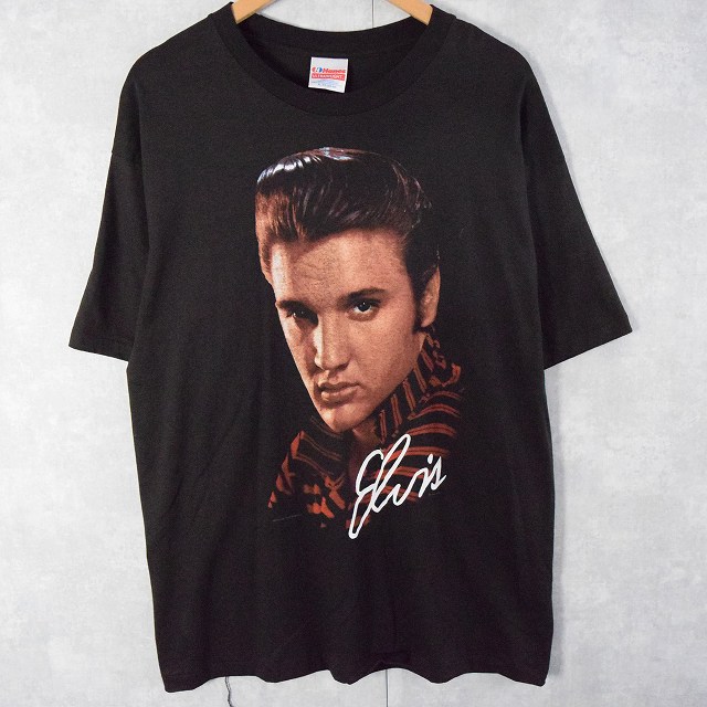 80's Elvis Presley USA製 ロックシンガープリントTシャツ XL