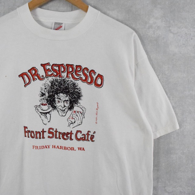 90's DR.ESPRESSO USA製 カフェプリントTシャツ XL
