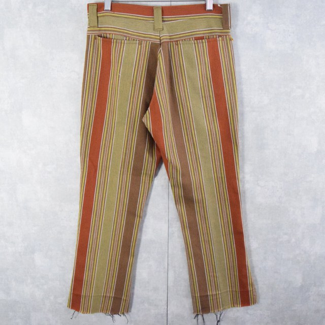 70年代 70s アメリカ製 オレンジ ブラウン カーキ ポリエステル