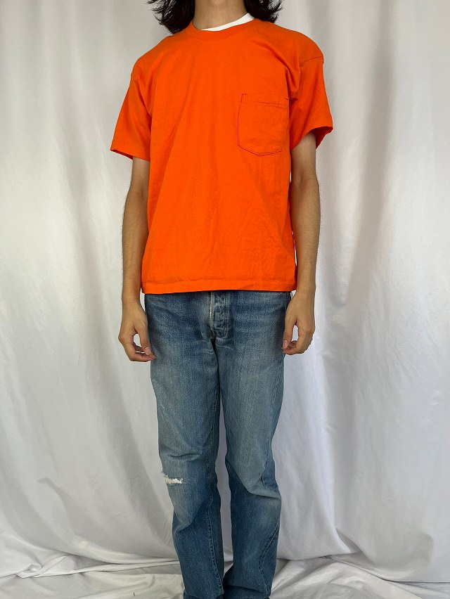 90年代 90s アメリカ製 ギャップ ポケT オレンジ 半袖 ビンテージ古着屋Feeet 通販 名古屋 大須 メンズ