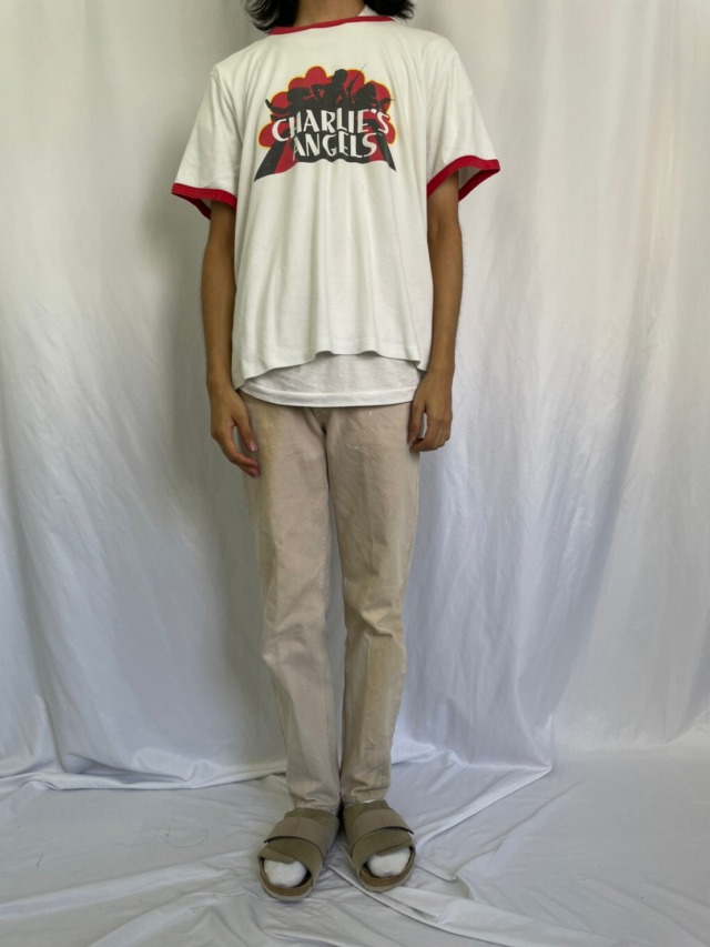 90s USA製 チャーリーズエンジェル ムービーTシャツ リンガーTシャツ