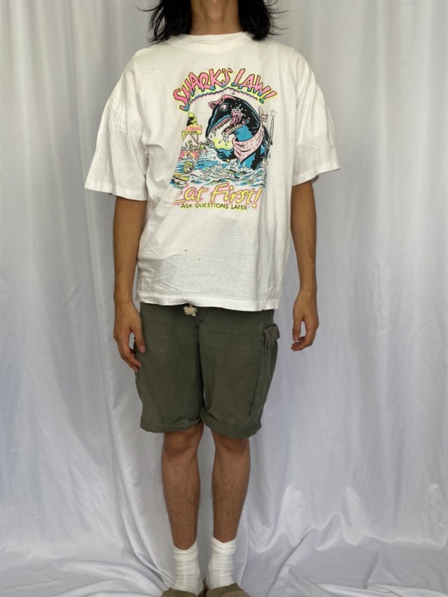 90年代 90s シャーク エロ アート 白 ホワイト 半袖 | ビンテージ古着