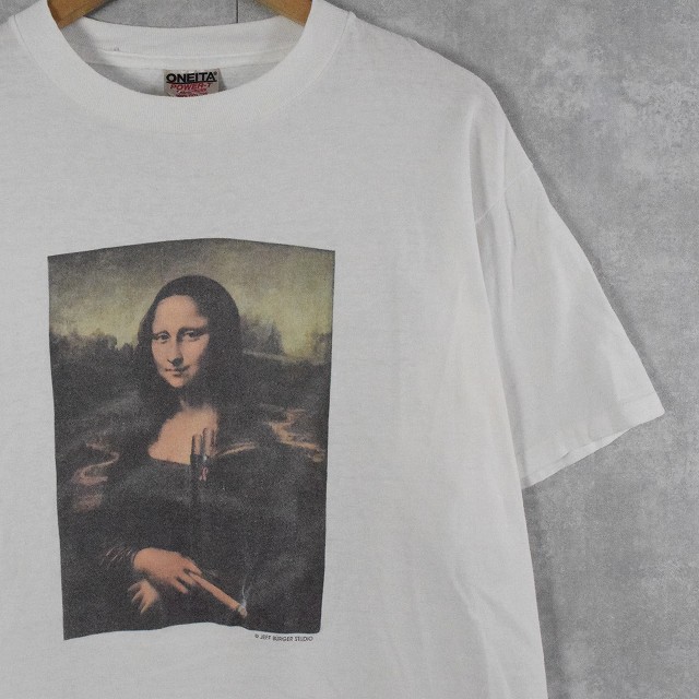 90's Mona Lisa USA製 パロディ アートTシャツ L