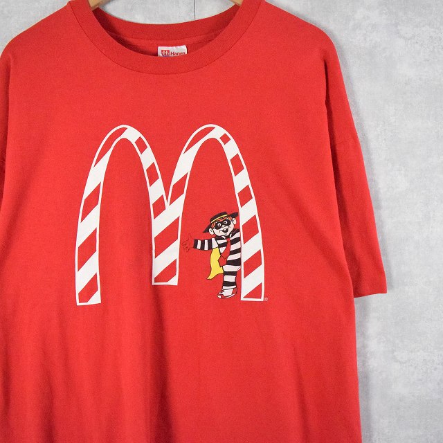 90's McDonald ファストフードチェーン店 プリントTシャツ XXL