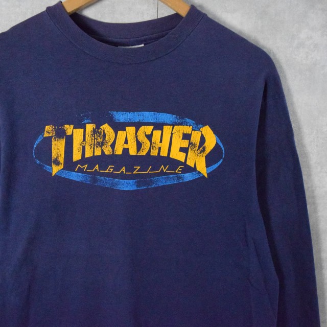 90's THRASHER USA製 ロゴプリントロンT L