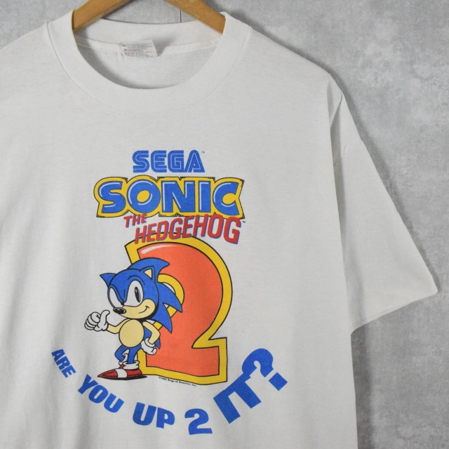 90's SONIC THE HEDGEHOG 2 USA製 ゲームキャラクターTシャツ XL