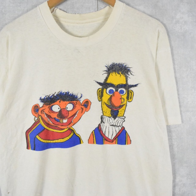 90's SESAME STREET バート&アニー キャラクターパロディTシャツ