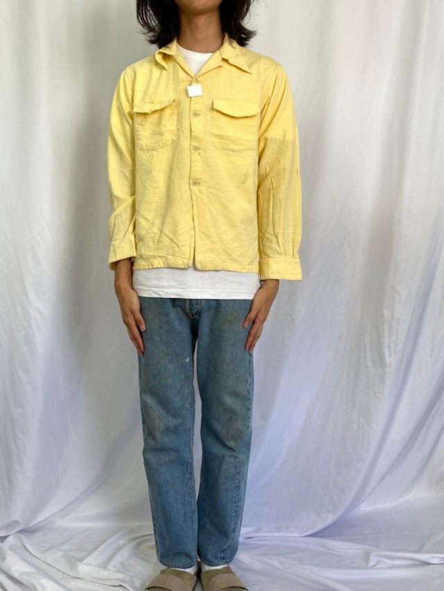 50年代 50s 黄色 カリフォルニア 長袖 開襟 ループカラー | ビンテージ ...