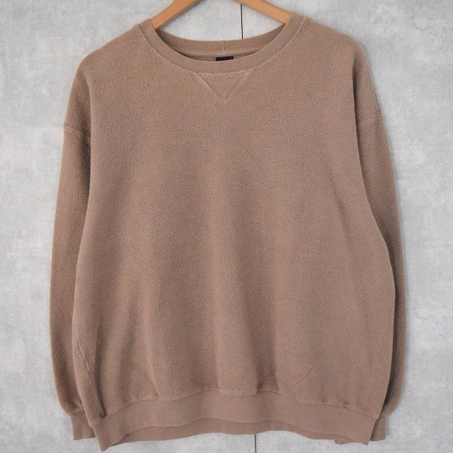 LANDS' END 前V 鹿の子スウェット L