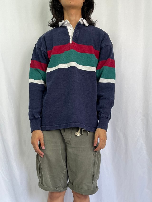 90年代 90s エルエルビーン アメリカ製 ネイビー ポロシャツ 長袖