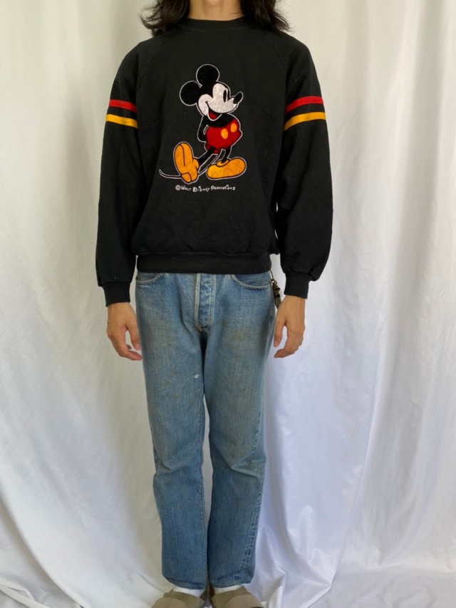 80年代 80s 90年代 90s ディズニー ミッキーマウス アメリカ製 ブラック 黒 ビンテージ古着屋Feeet 通販 名古屋 大須 メンズ