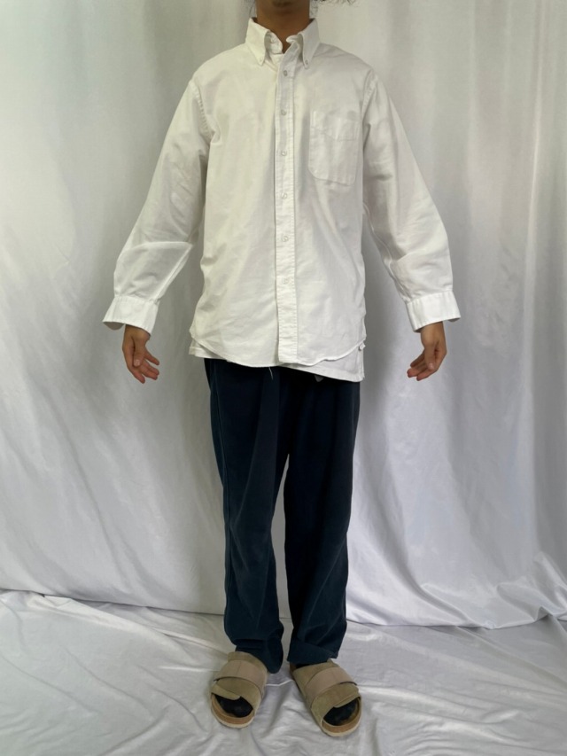90年代 90s エルエルビーン アメリカ製 白 ホワイト BD コットン 長袖 