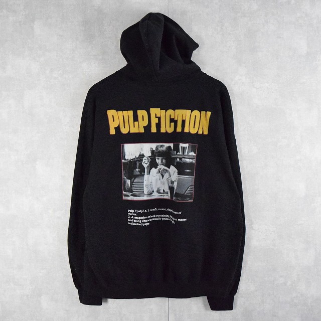 PULP FICTION クライム映画 プリントスウェットフーディー BLACK XL