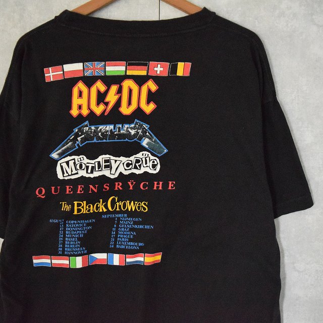 90s 90年代 ロックバンド ACDC METALLICA MOTLEY CRUE ブラック 黒 ...