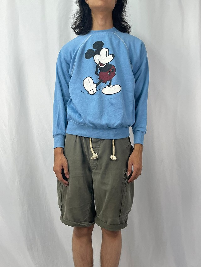 80年代 80s 90年代 90s ディズニー ミッキーマウス 水色 長袖 ビンテージ古着屋Feeet 通販 名古屋 大須 メンズ