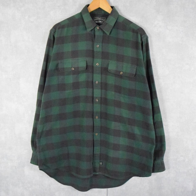 80〜90's POLO COUNTRY Ralph Lauren ブロックチェック柄 コットンシャツ L