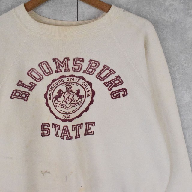 50's Champion USA製 ランタグ BLOOMSBURG STATE ラグランスウェット L