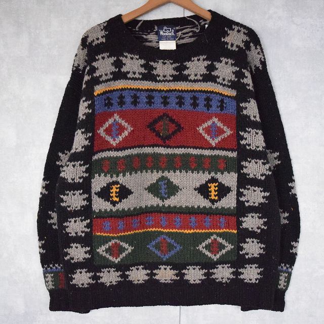90's Woolrich 総柄ウールニットセーター XL