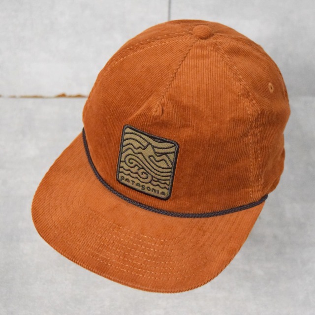 Patagonia ロゴ刺繍 スナップバック コーデュロイキャップ