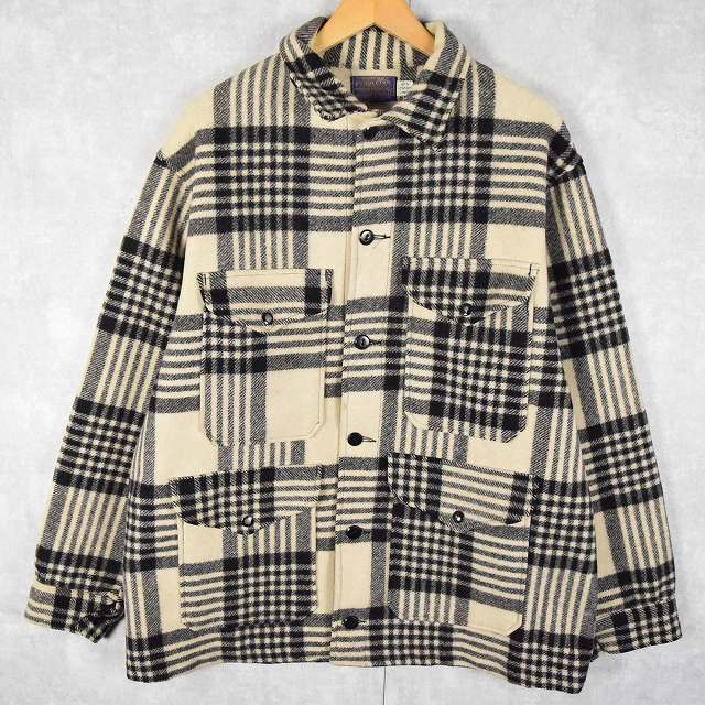 70's PENDLETON USA製 チェック柄 ウールシャツジャケット L