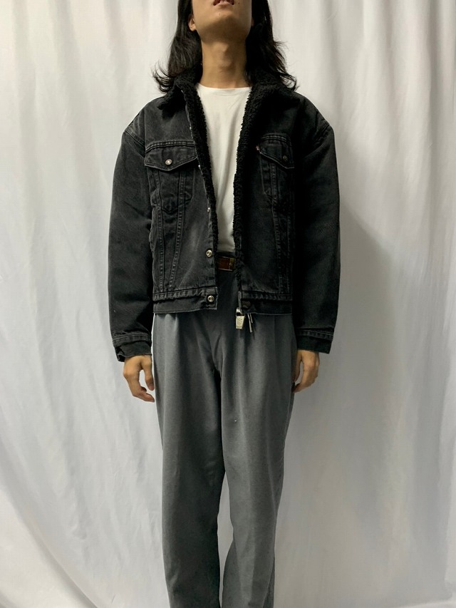 90's Levi's USA製 70629 ブラックデニム ボアジャケット M