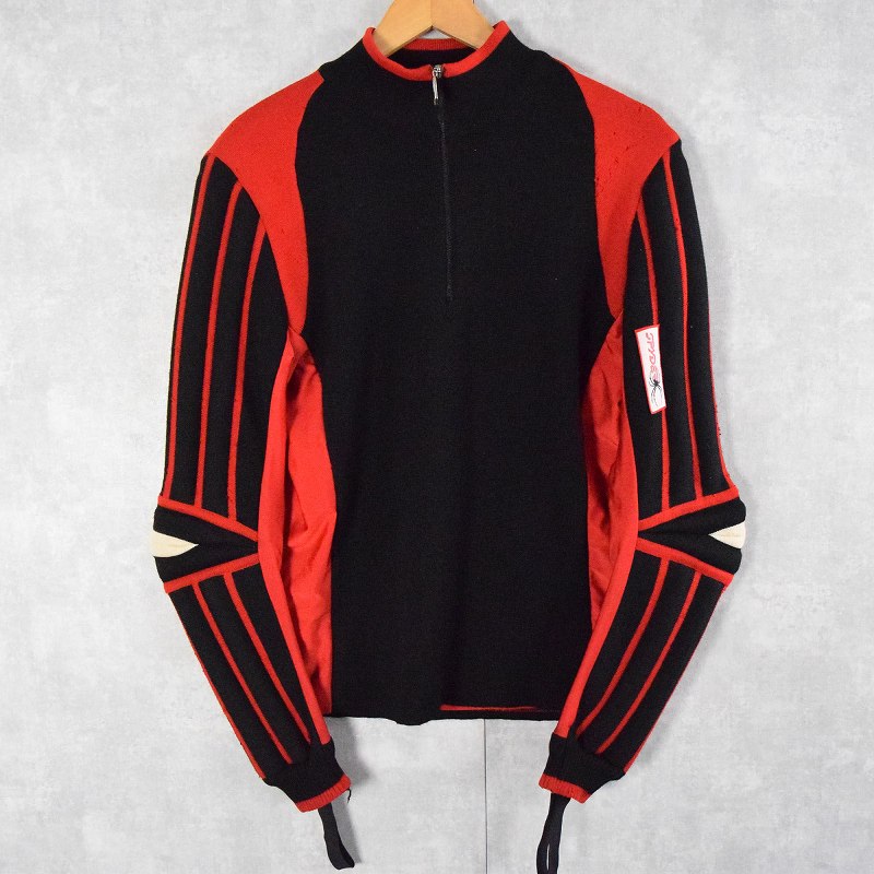 90's SPYDER サポーター入り ハーフジップニットセーター M