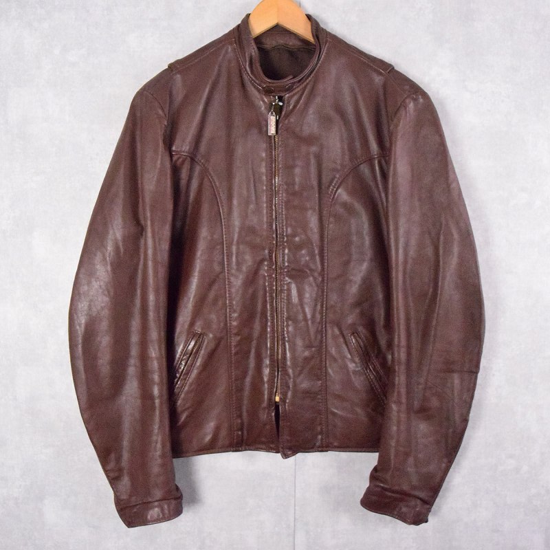 70〜80's Brooks Leather Sportswear USA製 シングルライダースジャケット SIZE42