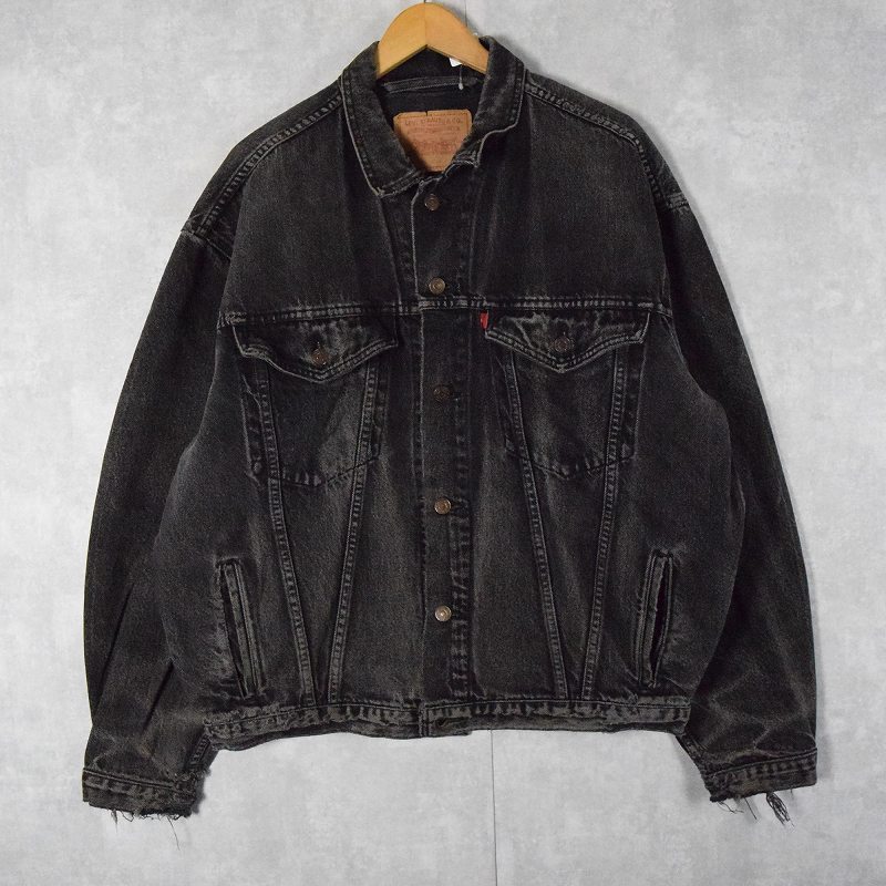 90's Levi's 75525-0260 ブラックデニムジャケット L