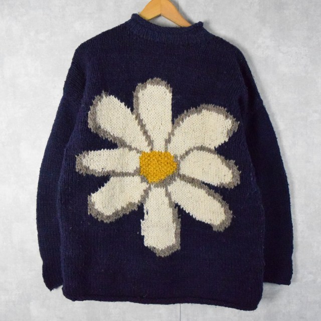 手編み 花柄 エクアドルニット