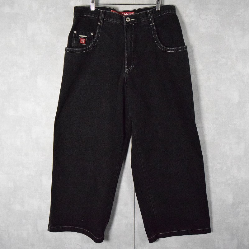 90s jnco jeans ブラックデニムパンツ ロゴ刺繍 USA製 - デニム/ジーンズ