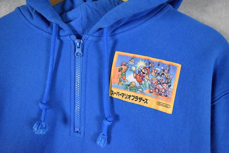 Champion REVERSE WEAVE × SUPER MARIO BROS. ハーフジップ スウェットフーディ L